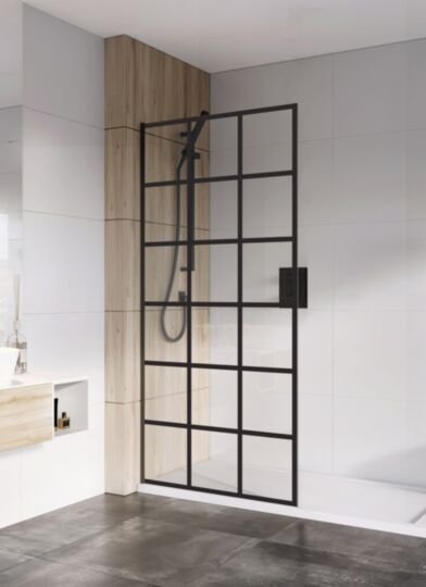 Tucker French 1100mm Corner Wet Room Panel - 8mm (Actual Width 1065mm)