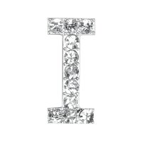 Small Diamante Letter "I" - 20mm
