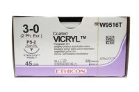 Johnson & Johnson 3/0 Vicryl Sutures - 45cm x 24 19mm, 3/8 Circle, RC - DMI Dental Supplies Ireland - Next Day Delivery