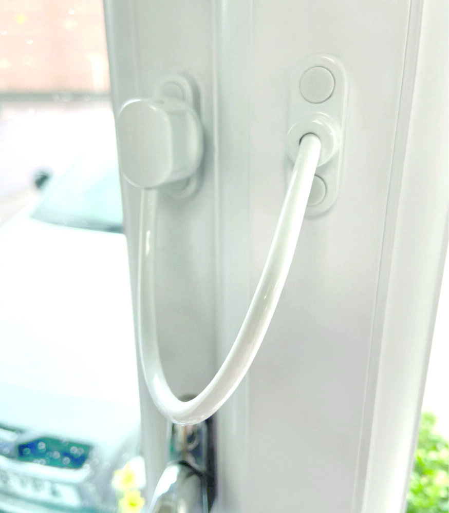Window Security Restrictor WHITE Keyless System Universal Products