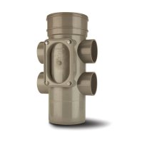 POLYPIPE SWA88SG SOLVENT GREY ACCESS PIPE SINGLE SOCKETED SHORT 110mm SOIL