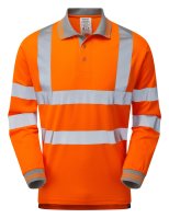 PULSAR&reg; Protect Long Sleeve Polo Shirt Orange - Recycled Content