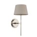 Rennes Bright Nickel Wall Light 97877 with Cici Grey Linen Mix S