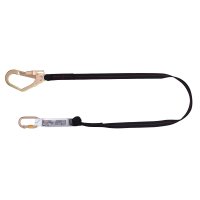 SPARTAN SINGLE FALL ARREST LANYARD 2M C/W STEEL SCAFFOLD HOOKS