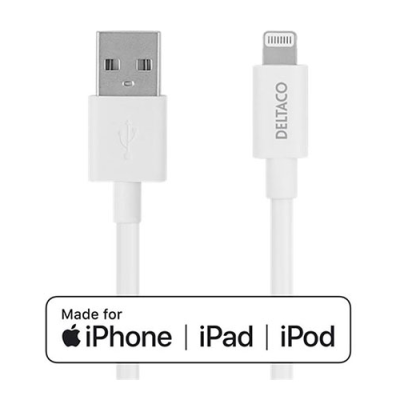 DELTACO USB-A to Lightning Cable 1m