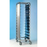 Tray Clearing Trolley Stainless Steel 1x12 with Side Panels