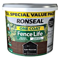 RONSEAL ONE COAT FENCELIFE TUDOR BLACK OAK 12LTR