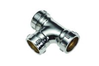 CHROME WASTE W601S CHROME PLATED 42mm x 42mm x 35mm SWEEP TEE (N)