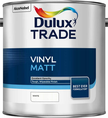 Dulux Trade Vinyl Matt White 2.5L Paint 5091646