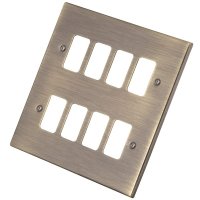 Antique Brass 8 Gang Grid Plate 6060-355