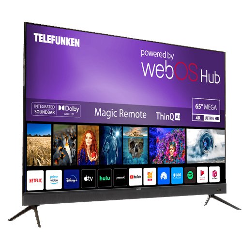 Telefunken 65" DLED UHD WebOS Smart TV with Inbuilt Subwoofer