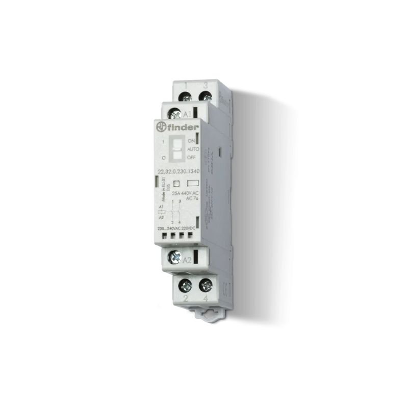 22.32.0.230.4320 Finder Modular Contactor 25A 2P NO 230V AC/DC