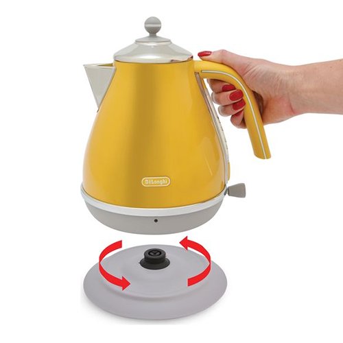 DeLonghi 1.7L Icona Capitals Kettle - Yellow | KBOC3001Y