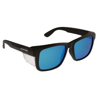 FRONTSIDE SAFETY GLASSES POLARISED BLUE REVO LENS WITH BLACK FRAME 6514