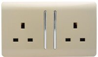 TRENDI 2 GANG 13 AMP SWITCHED SOCKET GOLD