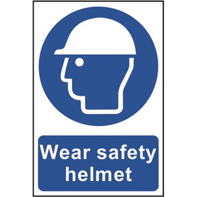 Safety Sign Wear Safety Helmet PVC 200x300mm