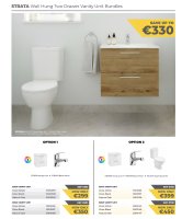 STRATA WALL HUNG 60CM TWO DRAWER VANITY UNIT OAK & BASIN + STRATA BASIN MIXER CHROME + SELECT BIB RIMLESS CLOSE COUPLED OPEN BACK WC SET - PP SEAT & FITTINGS