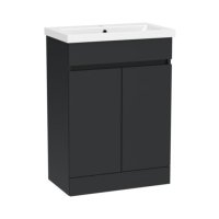 Tucker French Chiltern 600mm Slim Depth Floor Standing Two Door Basin Unit Matt Graphite