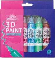 Phoenix 3D Acrylic Paint - Pearl (6 x 25ml) 