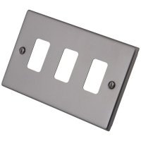 Gunmetal Grey 3 Gang Grid Plate 6104-352