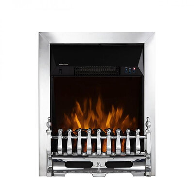 Warmlite Whitby Chrome Electric Fire inset with Remote - 2KW