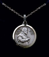 Necklet/Silver Plated/St.Pio   (6903/PIO)