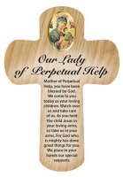 Wood Pocket Cross 3 1/4 inch/Perpetual Help   (12444)