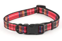 Ancol Red Tartan Polyester Adjustable Collar 10" - 20" x 1
