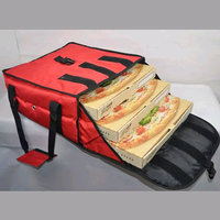 Nylon Red Delivery bag w/Shoulder Strap 20x14x13" Deep