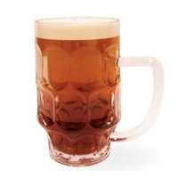 24 ounce beer glass made of a unbreakable made hi-tech plastic called Triton to help hydration