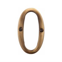C1560-0-AT - Heritage Brass Numeral 0 Face Fix 76mm (3") Antique Brass Finish