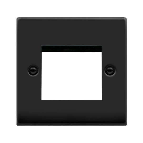 Click Deco 1G Twin Aperture Euro Data Plate Matt Black VPMB311