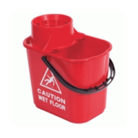 Plastic Mop Bucket & Wringer Red 15L