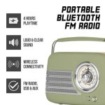 Itek Vintage Bluetooth Radio - Sage | I60028SAG 3