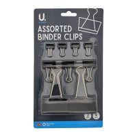 Binder Clips Assorted Sizes - 9pk
