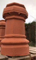 Octagon Windguard Chimney Pot Terracotta 750mm (Heart) (To Order)