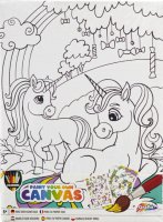 Childrens Design Canvas, Paint & Sticker Set - Unicorn