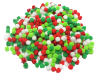 Pom Poms Mini- Christmas Colours 10mm - 10 Colour - 1000 piece