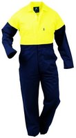 Hi Vis Day Only Plastic Zip Cotton Overall 300gsm