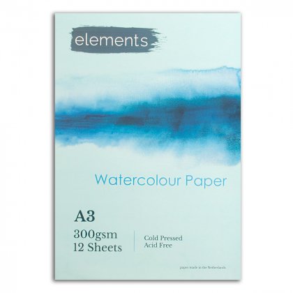 Elements Watercolor Pad A3 12 Sheets 300gsm