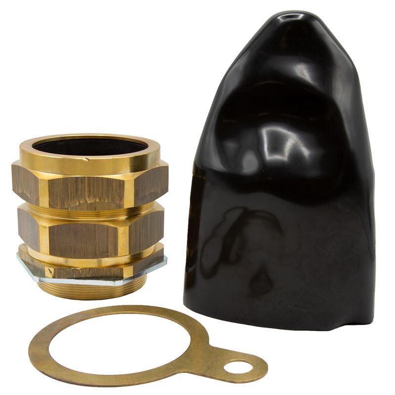 Wiska M90L Brass Cable Gland Kit With Brass Locknut And Black Shroud OD 77.0 - 88.0mm (Pack Of 1) CW90L-1PK