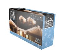 Festive 5.8m 240 Snowing White LED Icicle Lights C/W Timer