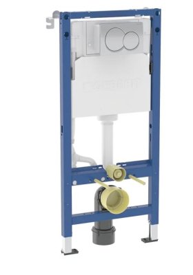 Geberit Duofix element for wall-hung WC, 112 cm, with Alpha concealed cistern 12 cm, 6/3 litres, Alpha01 actuator plate 458.412.21.2