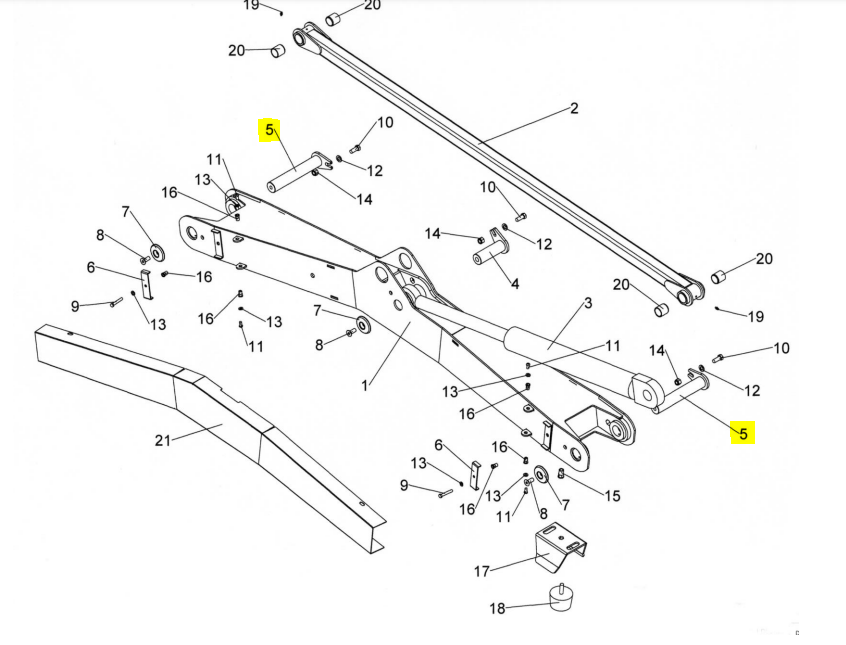 Spearhead Pin 40X210 1777910A Hedge Cutter Parts DH Farm Machinery