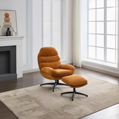 Klarke Leisure Chair with Footstool - Gold 1