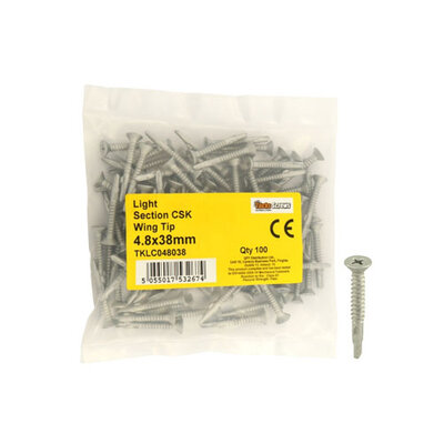 5.5x85mm Countersunk Wing Light TEK Self Driller 100PC