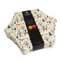 Christmas star tin of clotted cream and chocolate fudge - 8 x 350g