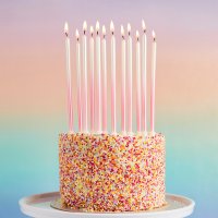 Pink Ombre Tall Skinny Wax Candles - Pack of 12