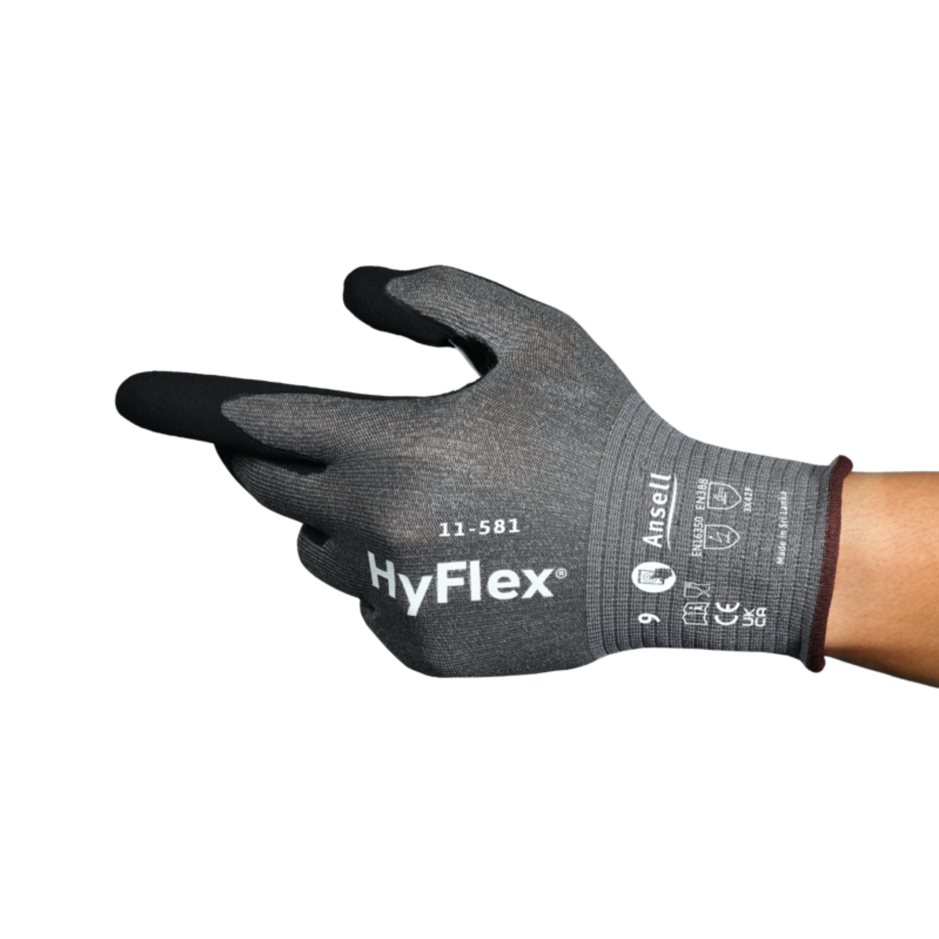 Ansell HyFlex Cut F Nitrile Glove, Black