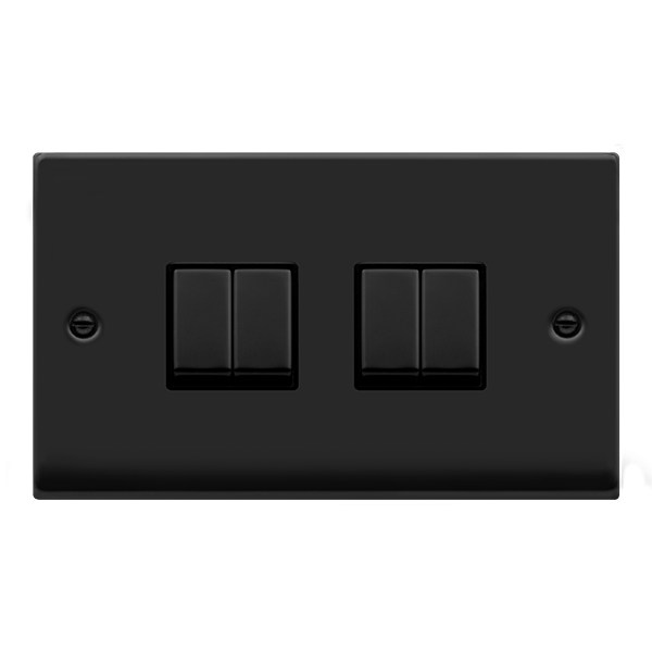 Click Deco 4G 2W Switch Matt Black Black Insert VPMB414BK